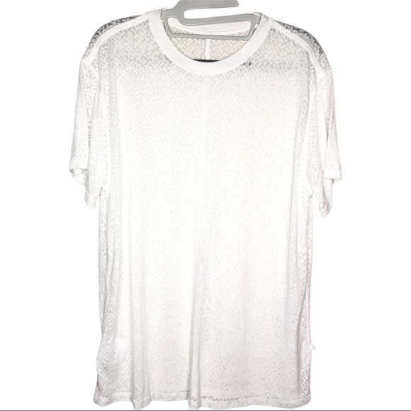 lululemon athletica Tops - Lululemon White Semi Sheer Short Sleeve Crew Neckline